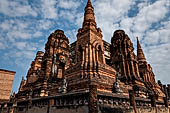 Thailand, Old Sukhothai - Wat Mahathat, secondary chedi on the corner of the main platform. 